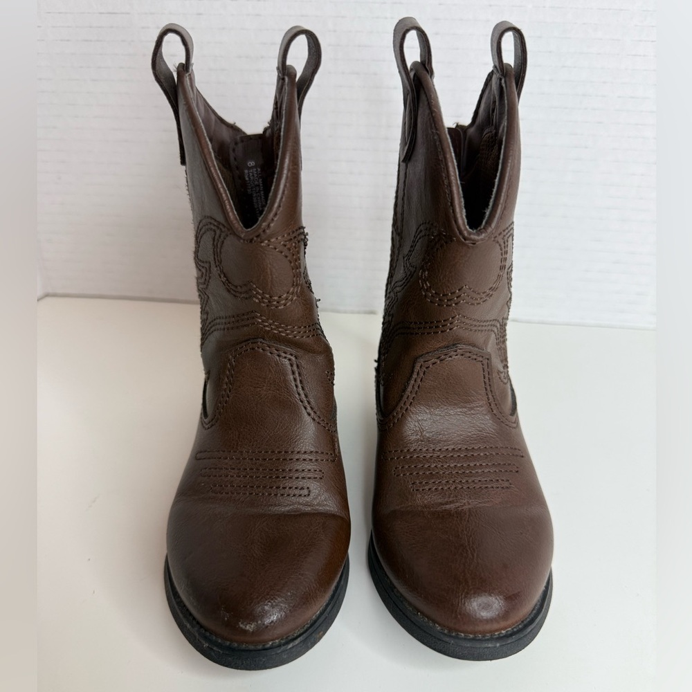 Cat & Jack Unisex Brown Montana Cowboy Boots Size 8